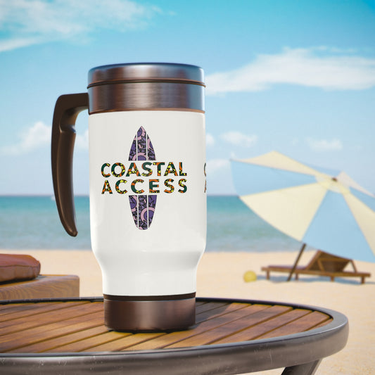 Coastal Access Stainless Steel Travel Mug with Handle, 14oz