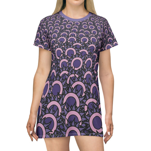 Violet Sunflower T-Shirt Dress