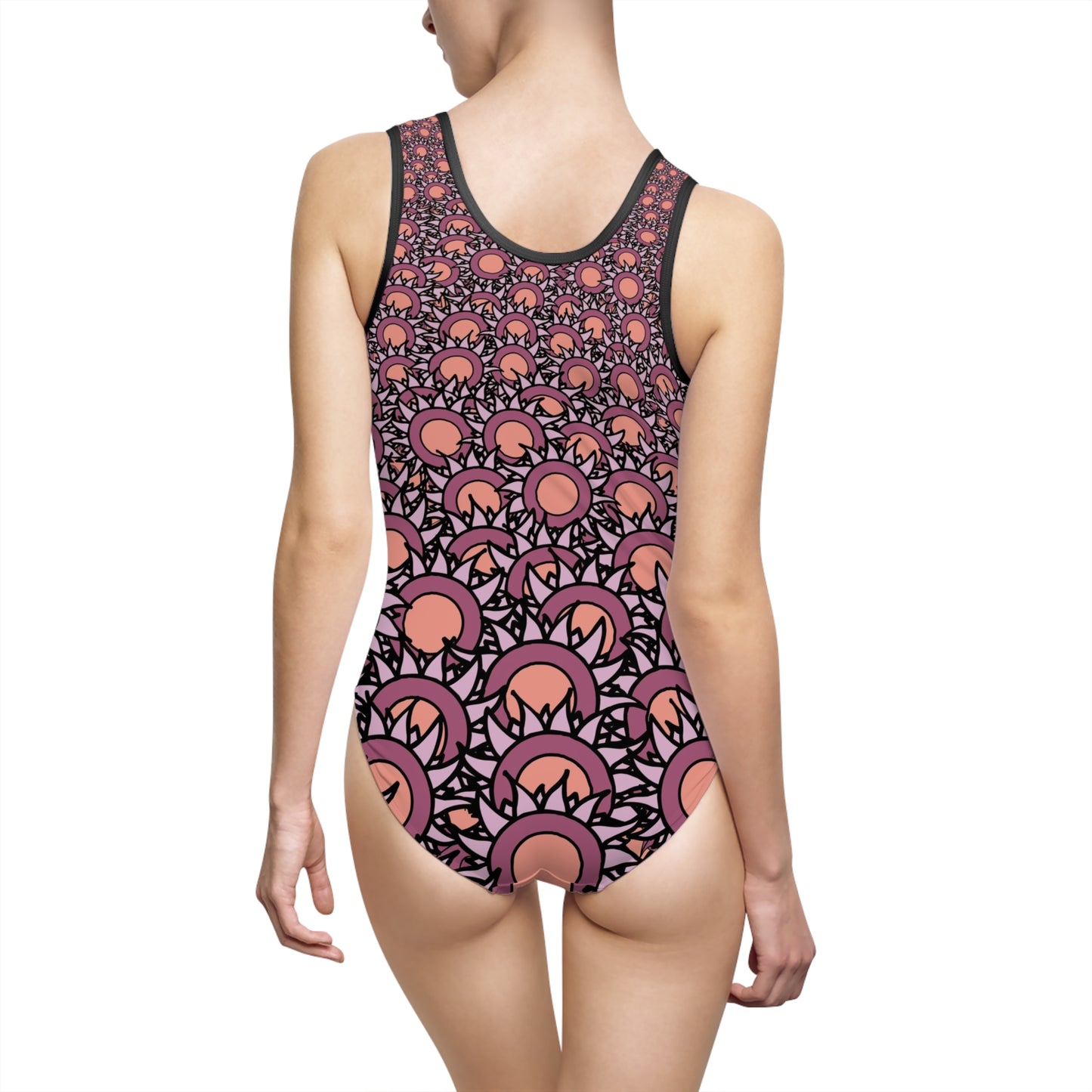 Pink Sunflower One-Piece Swimsuit